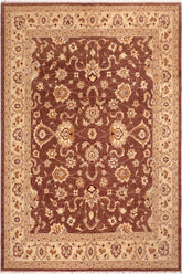handmade Traditional Kafkaz Brown Beige Hand Knotted RECTANGLE 100% WOOL area rug 8 x 10